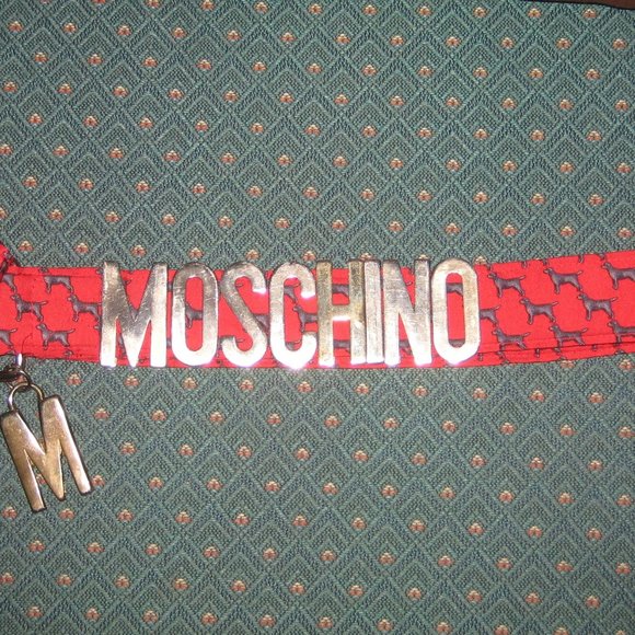 ❤️MOSCHINO Slide Letter Belt with Removeable Letters SZ 32-36 Pointer Dog Theme main image 4